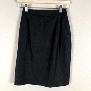 VINTAGE Burberrys Of London Skirt Gray Wool Pencil Midi Career Size X Small